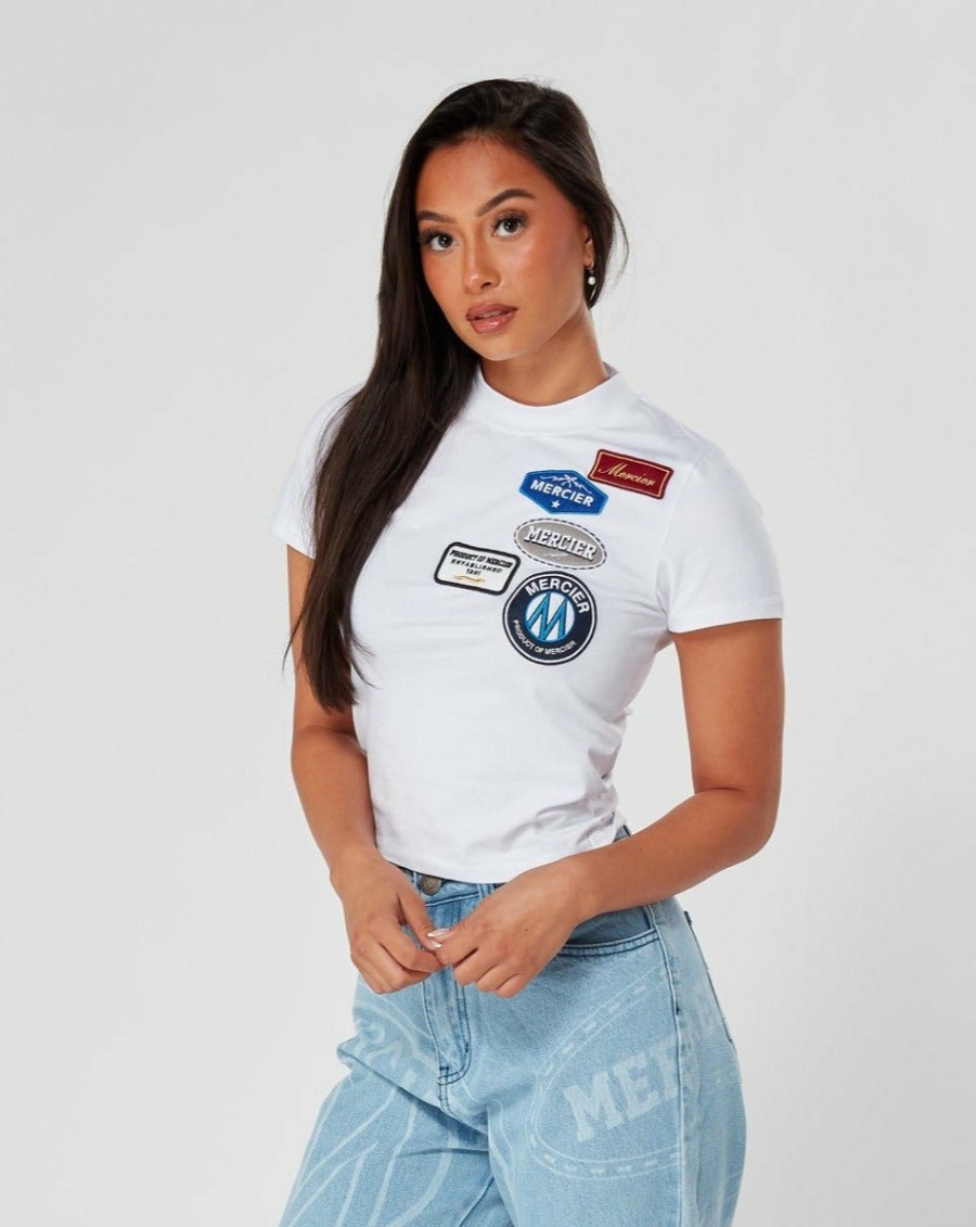 Womenswear Mercier | Womens White Og Badge Fitted Tshirt