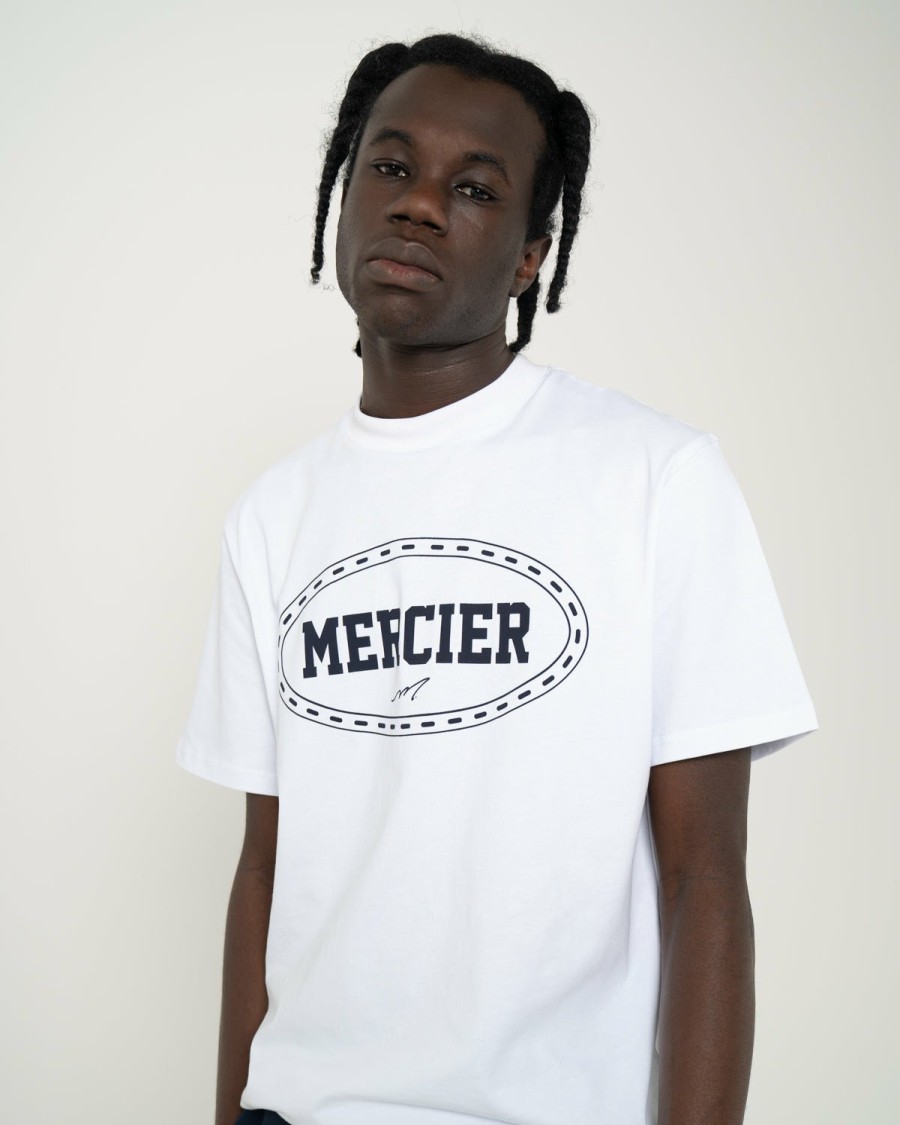 Menswear Mercier | White Navy Mercier Maison Tshirt