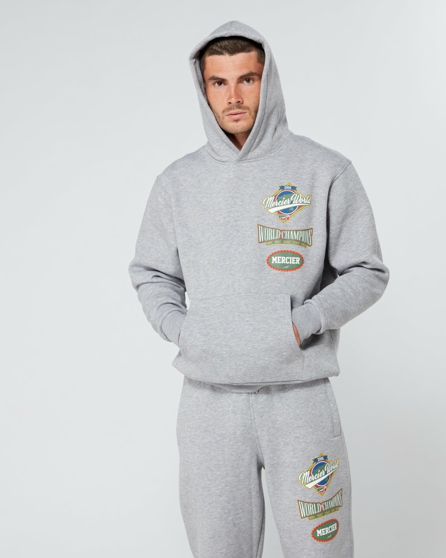 Menswear Mercier | Grey Marl Mercier World Hoodie