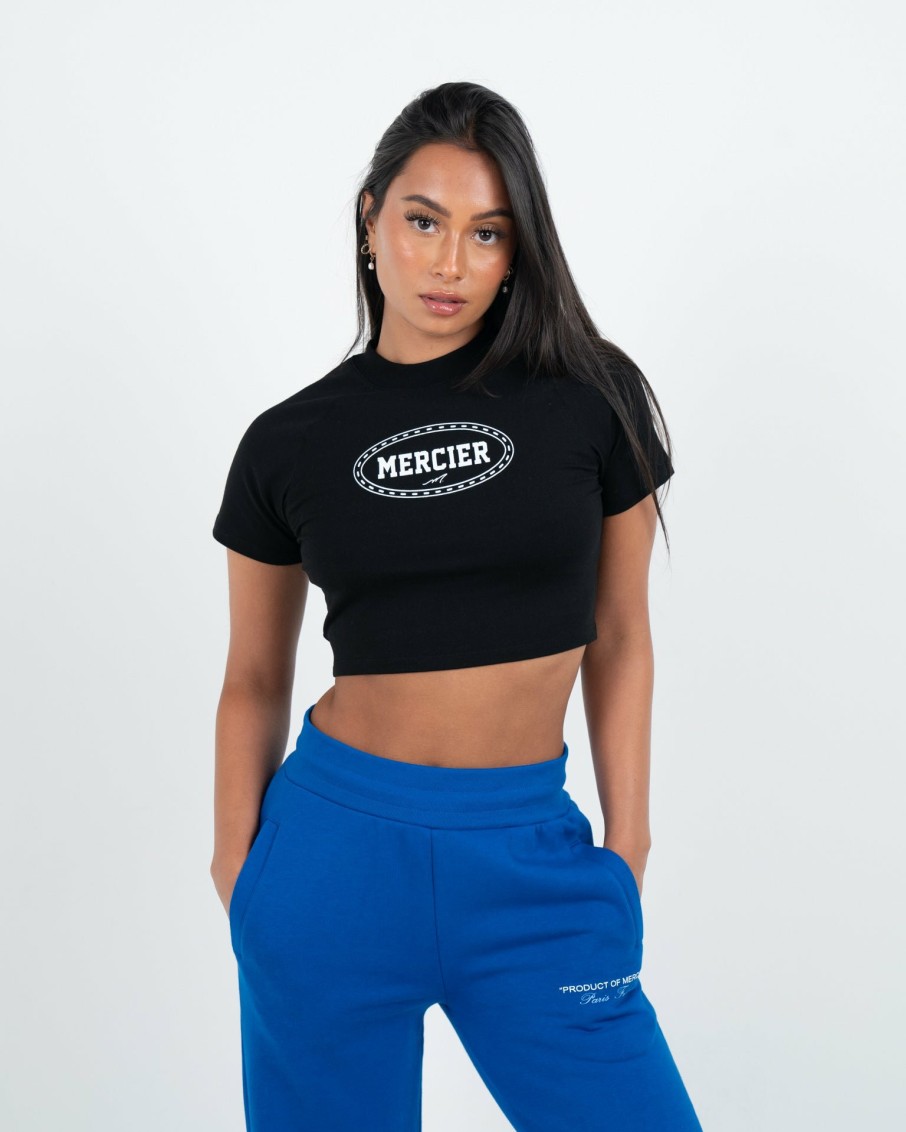 Womenswear Mercier | Womens Mercier Black Maison Crop T-Shirt