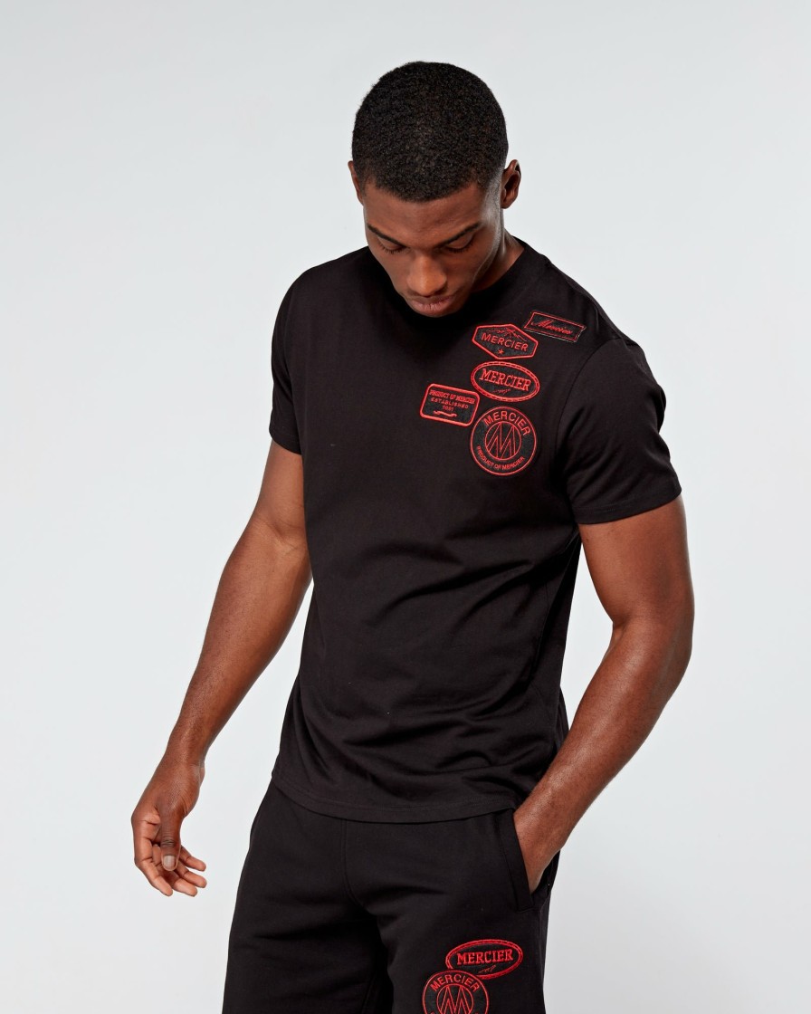 Menswear Mercier | Black Red Badge Tshirt