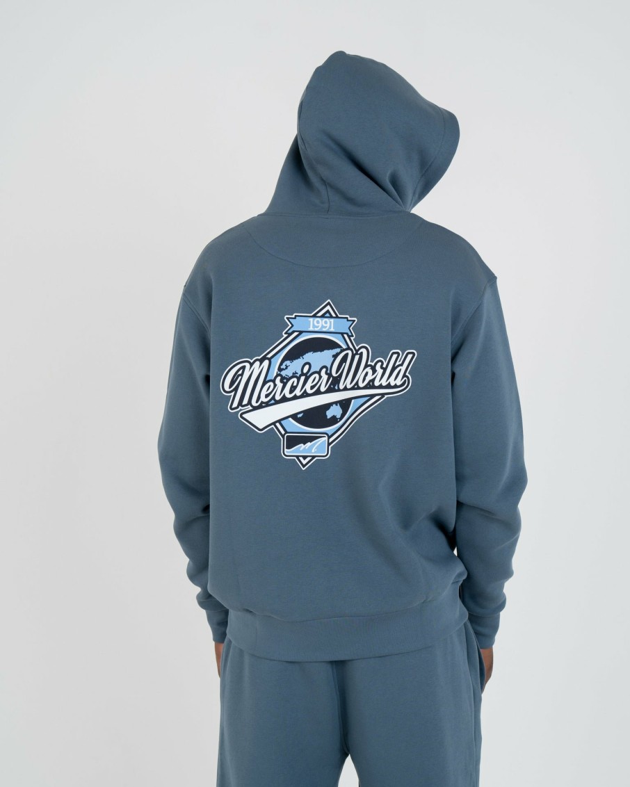 Menswear Mercier | Petrol Mercier World Hoodie