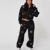 Womenswear Mercier | Womens Black Diamante Badge Joggers