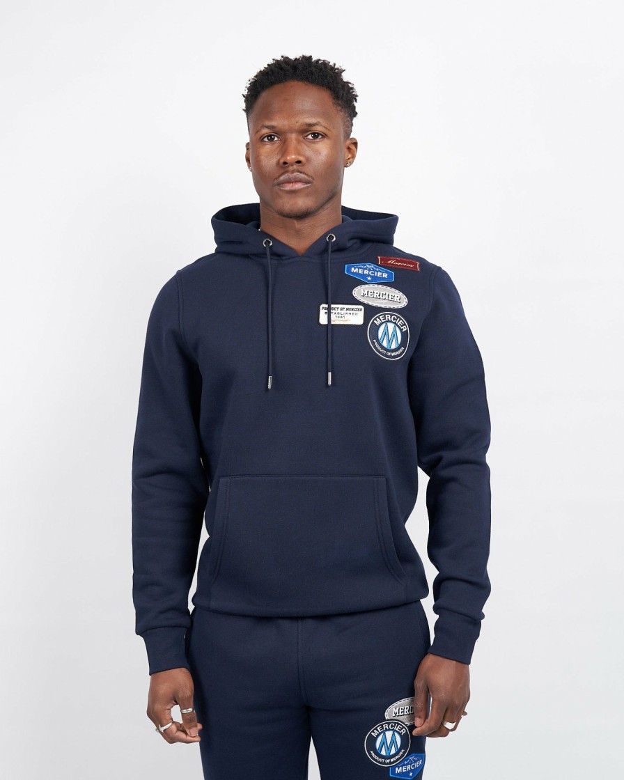 Menswear Mercier | Navy Mercier Og Badge Hoodie