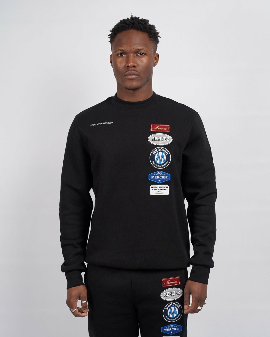 Menswear Mercier | Black Mercier Hybrid Crewneck