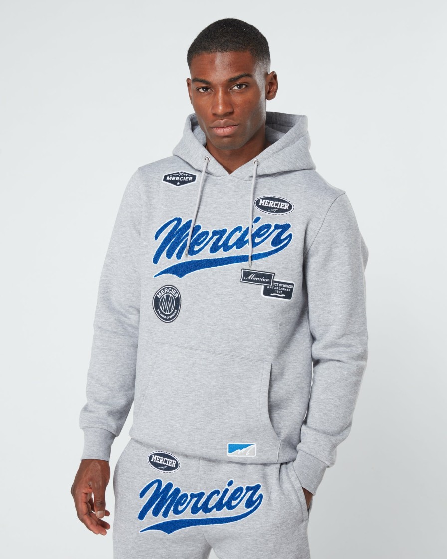 Menswear Mercier | Grey Mercier Teams Badge Hoodie