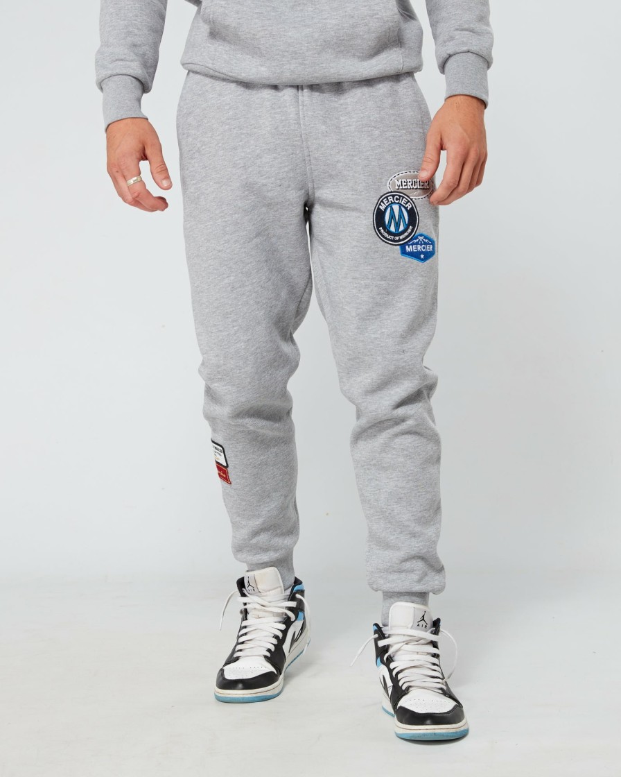 Menswear Mercier | Grey Marl Og Badge Joggers