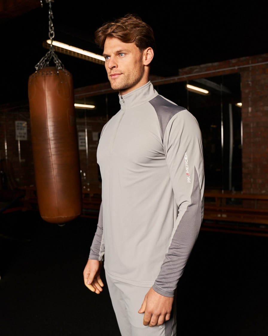 Menswear Mercier | Pbk//Mercier Performance 1/4 Long Sleeve Grey