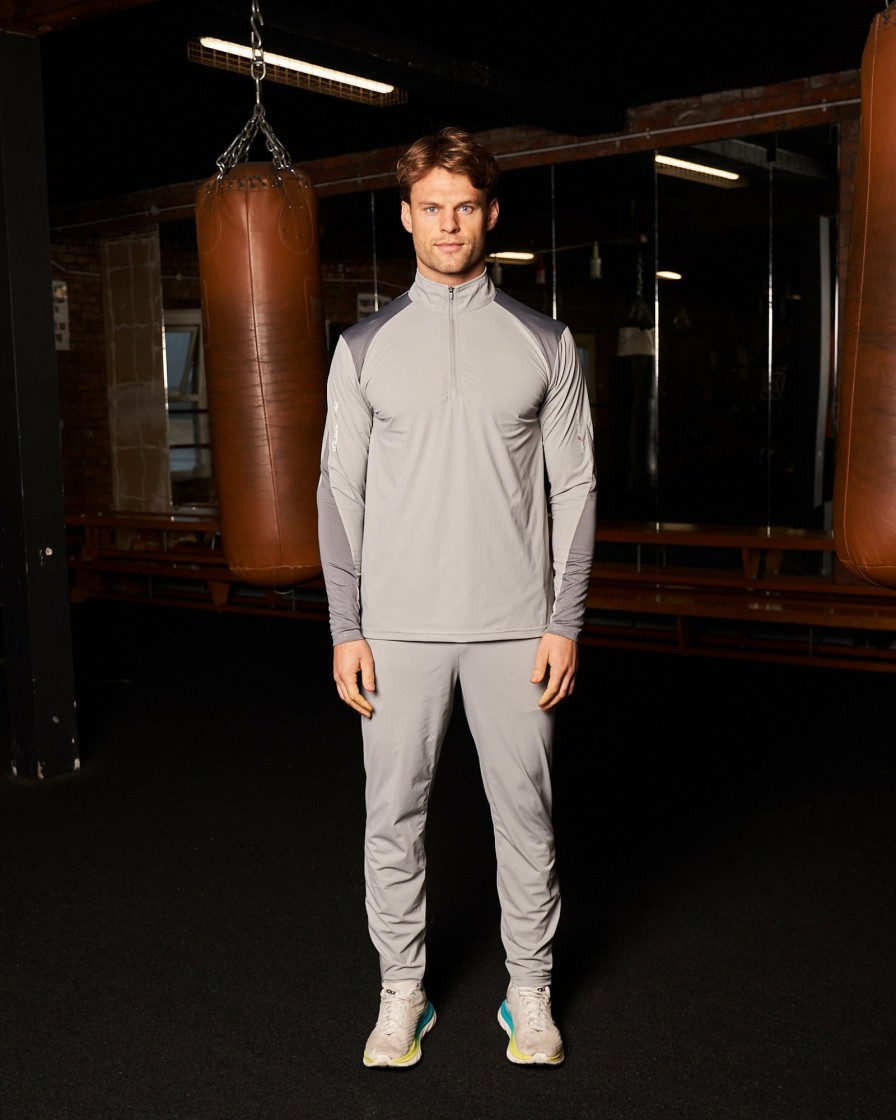 Menswear Mercier | Pbk//Mercier Performance 1/4 Long Sleeve Grey