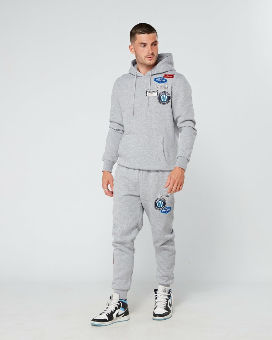 Menswear Mercier | Grey Marl Og Badge Joggers