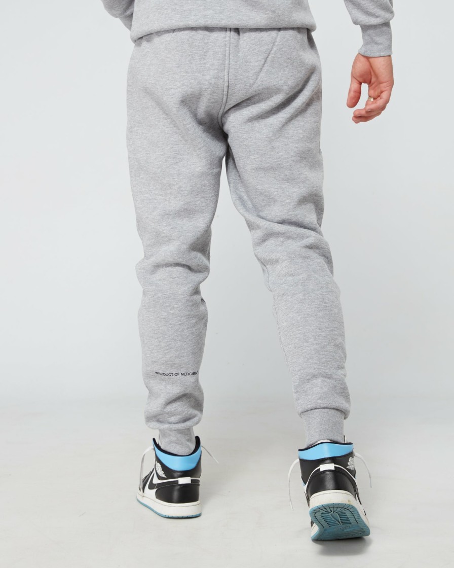 Menswear Mercier | Grey Marl Og Badge Joggers