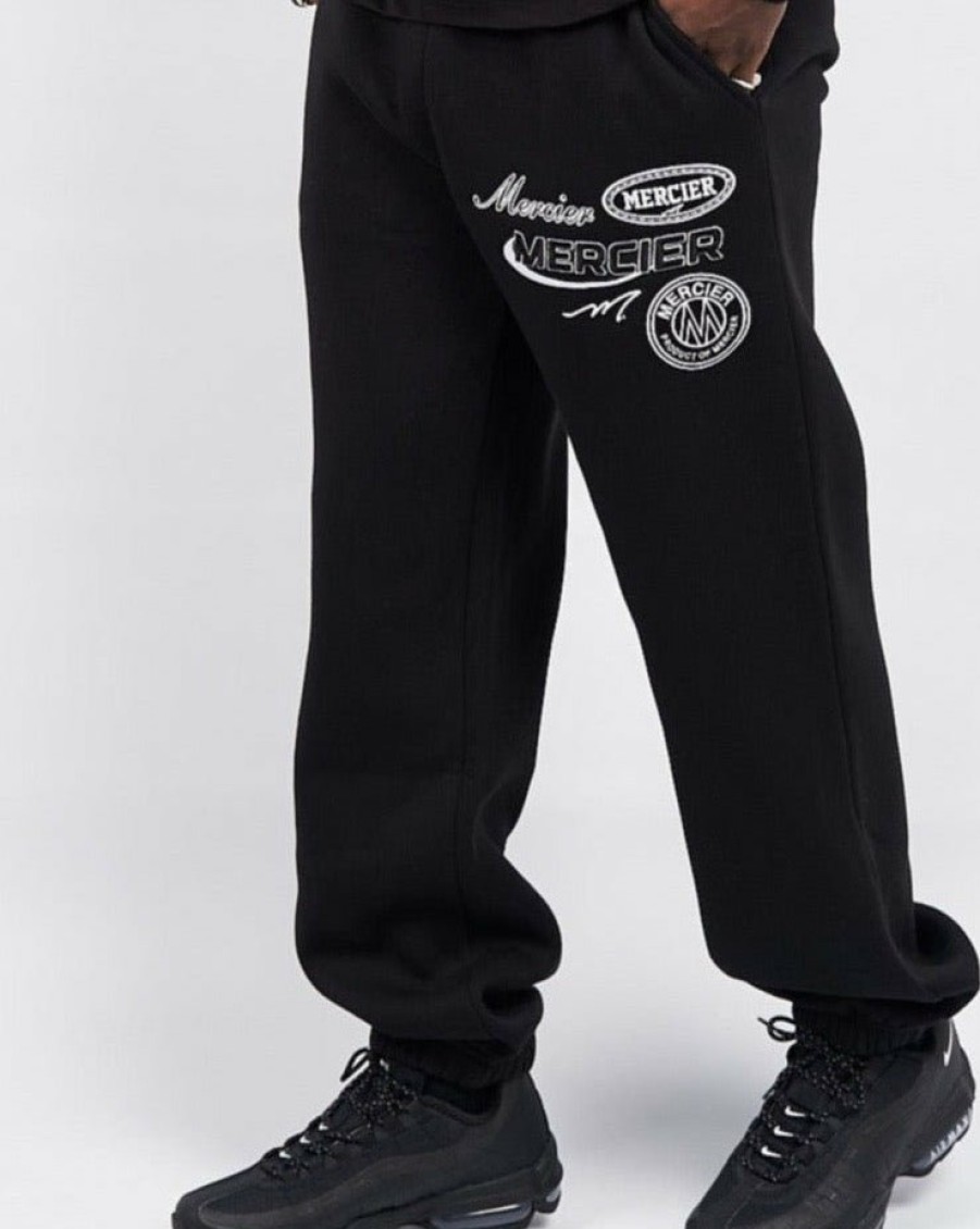 Menswear Mercier | Black Racer Badge Joggers