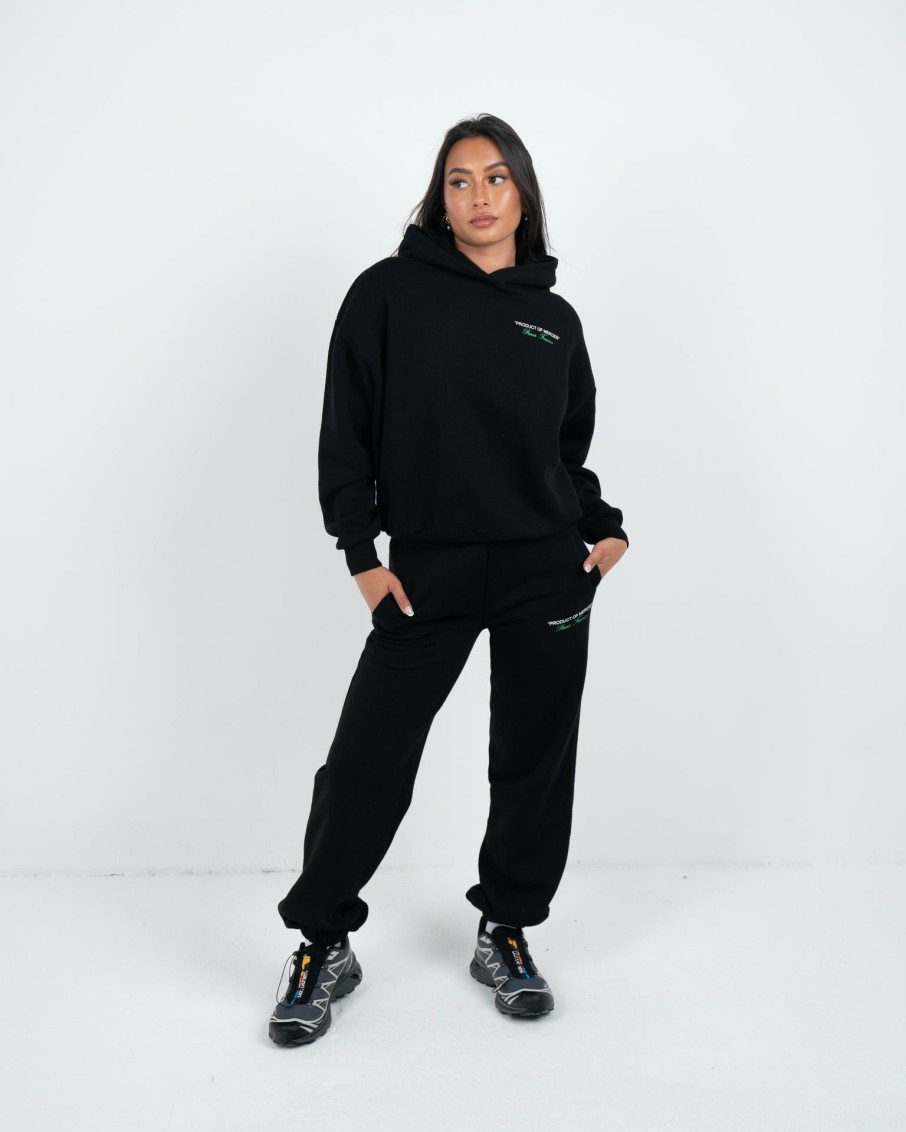 Womenswear Mercier | Womens Black Green Product Of Mercier Joggers