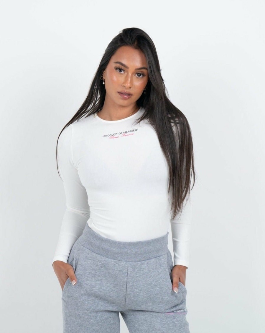 Womenswear Mercier | Womens White Pink Product Of Mercier Bodysuit