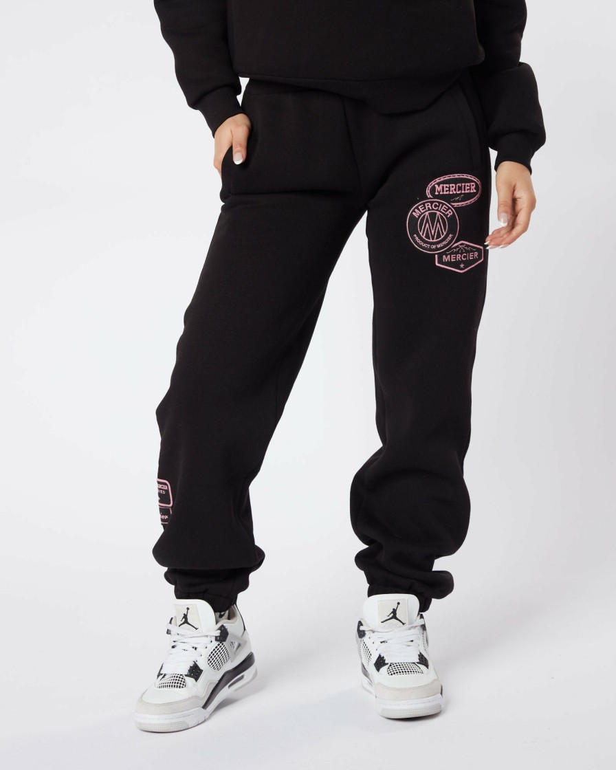 Womenswear Mercier | Womens Black Pink Og Badge Joggers