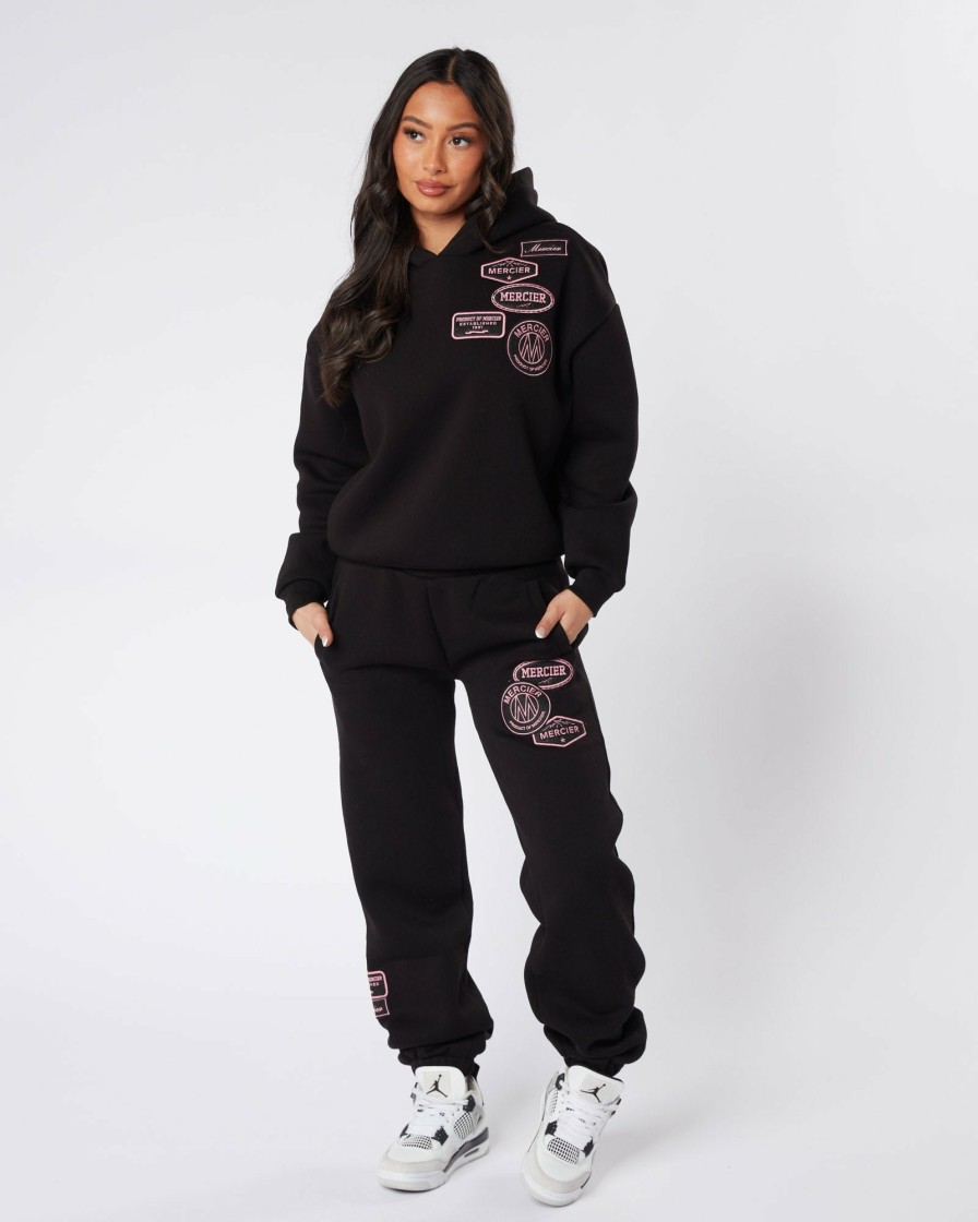 Womenswear Mercier | Womens Black Pink Og Badge Joggers