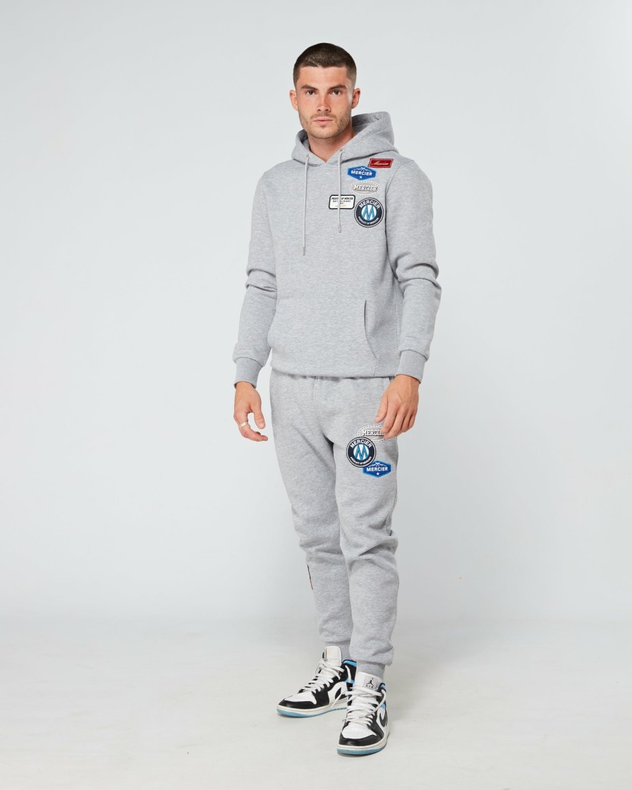 Menswear Mercier | Grey Marl Og Badge Hoodie