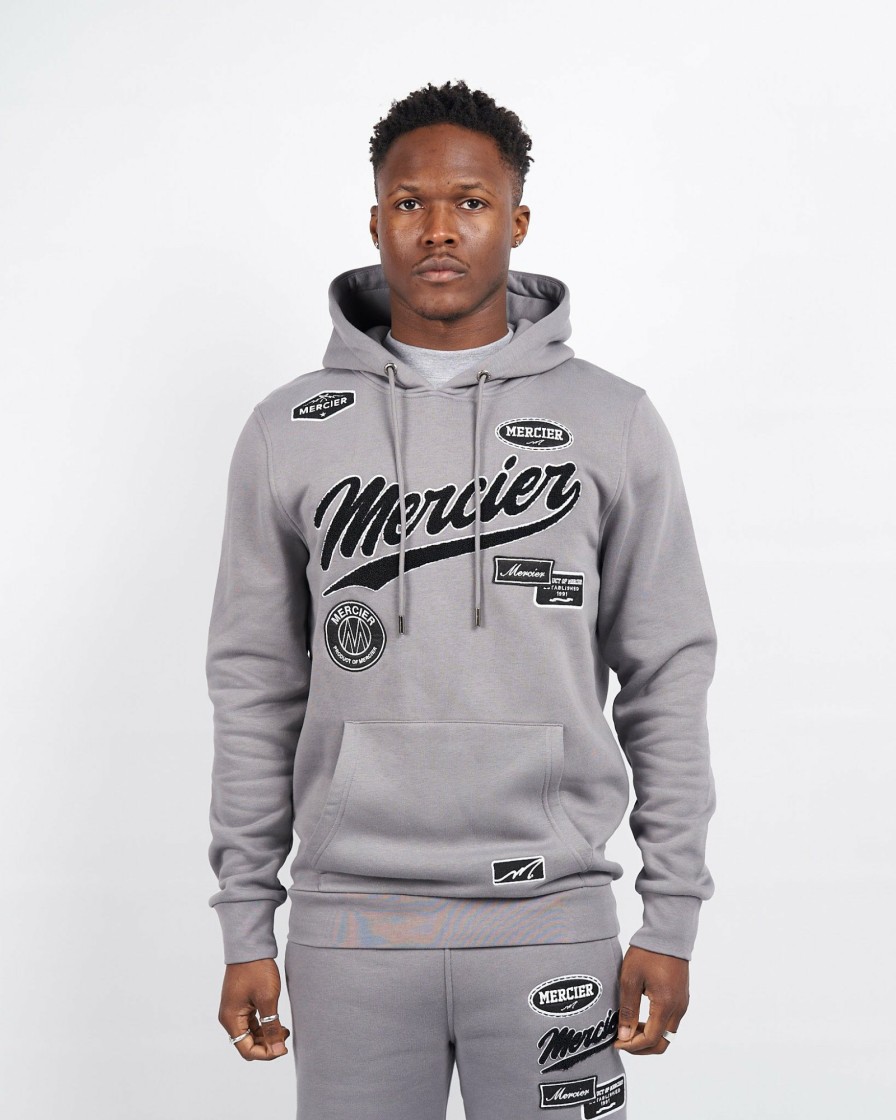 Menswear Mercier | Steel Grey Teams Badge Hoodie