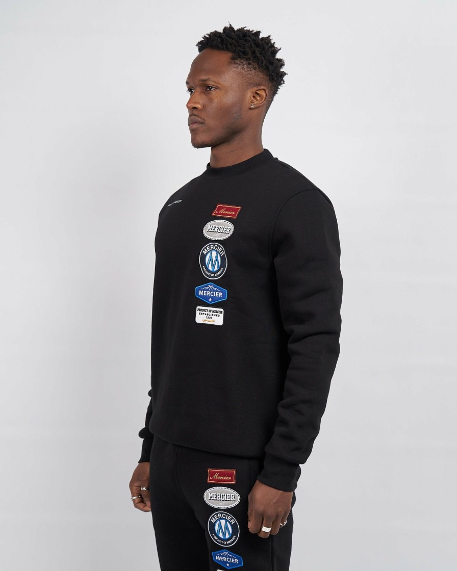 Menswear Mercier | Black Mercier Hybrid Crewneck