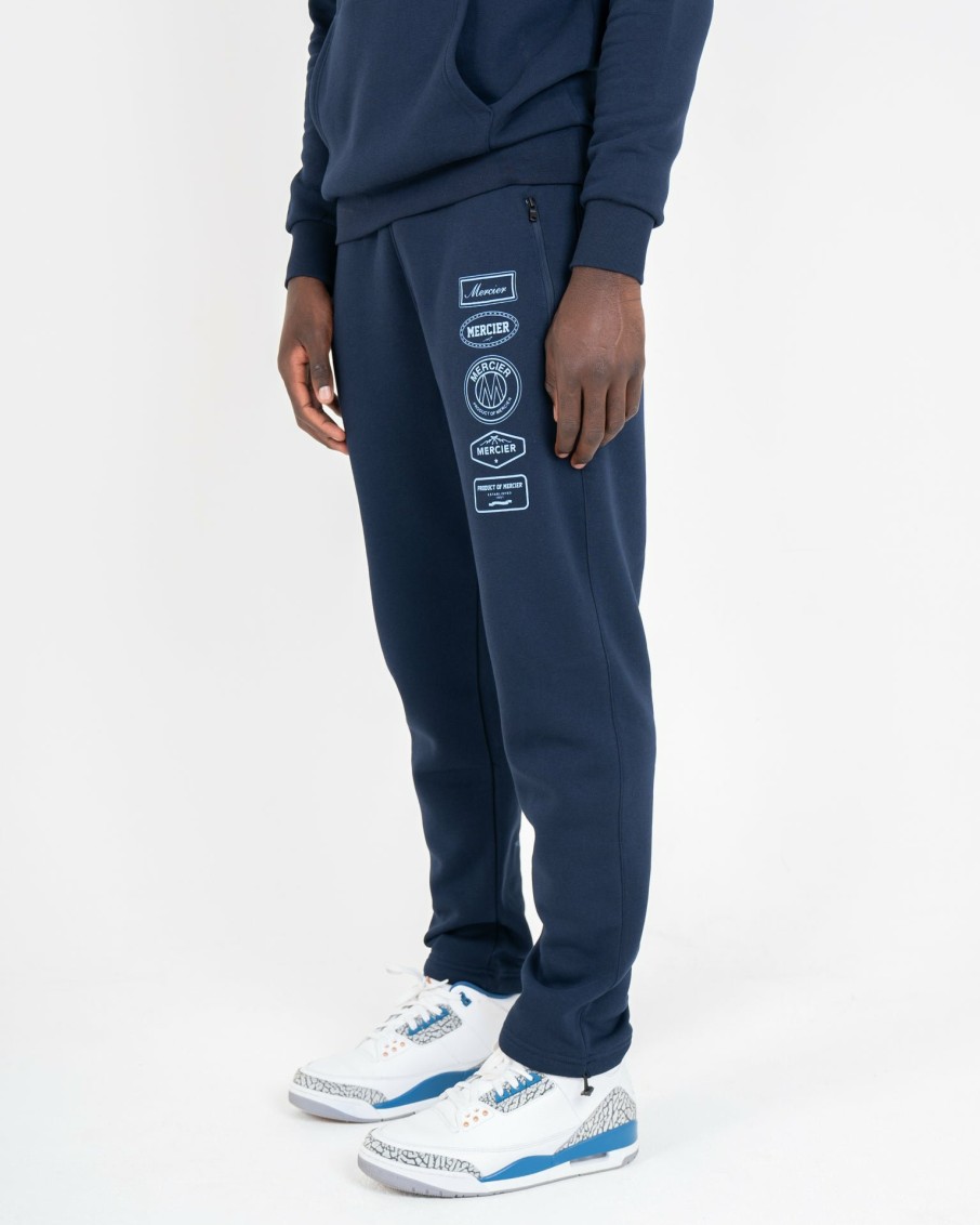 Menswear Mercier | Navy Sky Blue 2.0 Badge Joggers