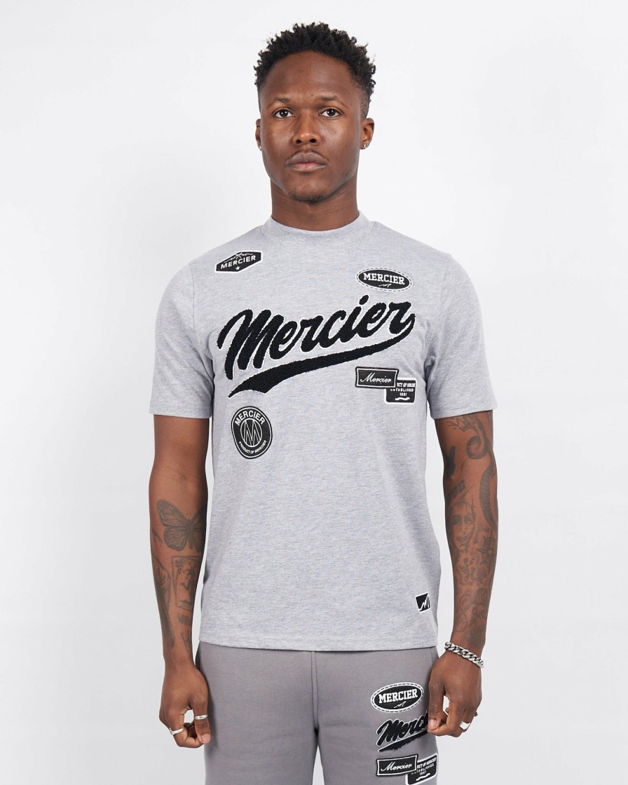 Menswear Mercier | Grey Marl Mercier Teams Tshirt