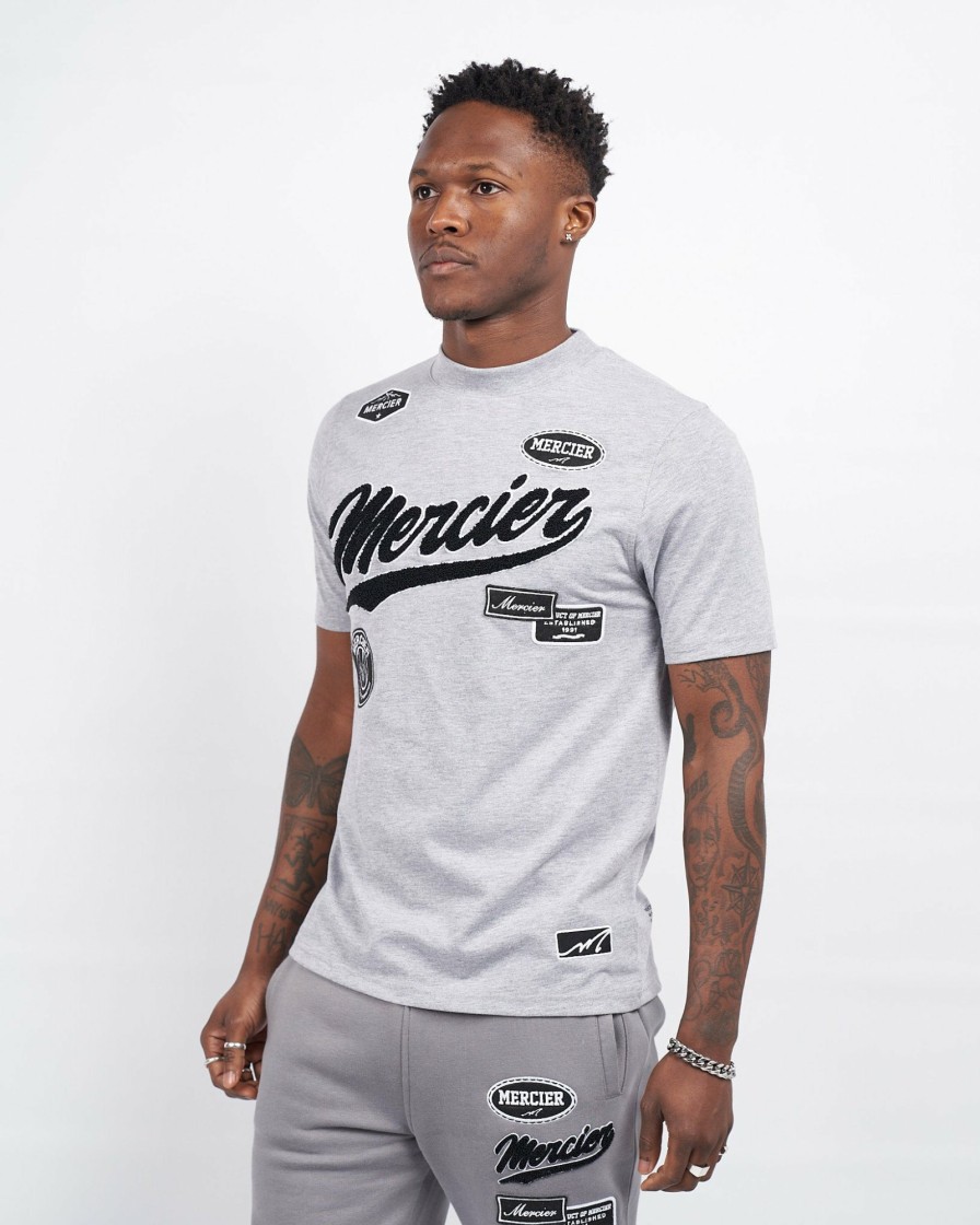 Menswear Mercier | Grey Marl Mercier Teams Tshirt