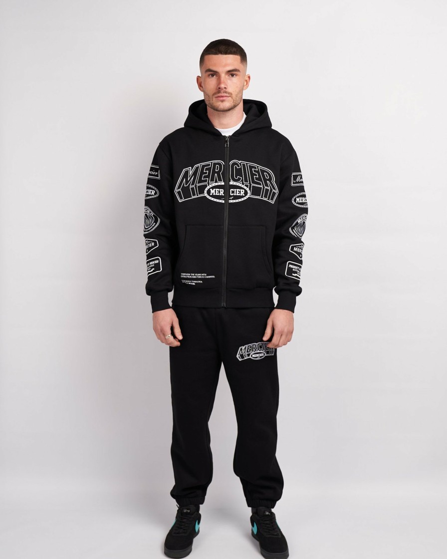 Menswear Mercier | Black White Compton Zip Up Hoodie