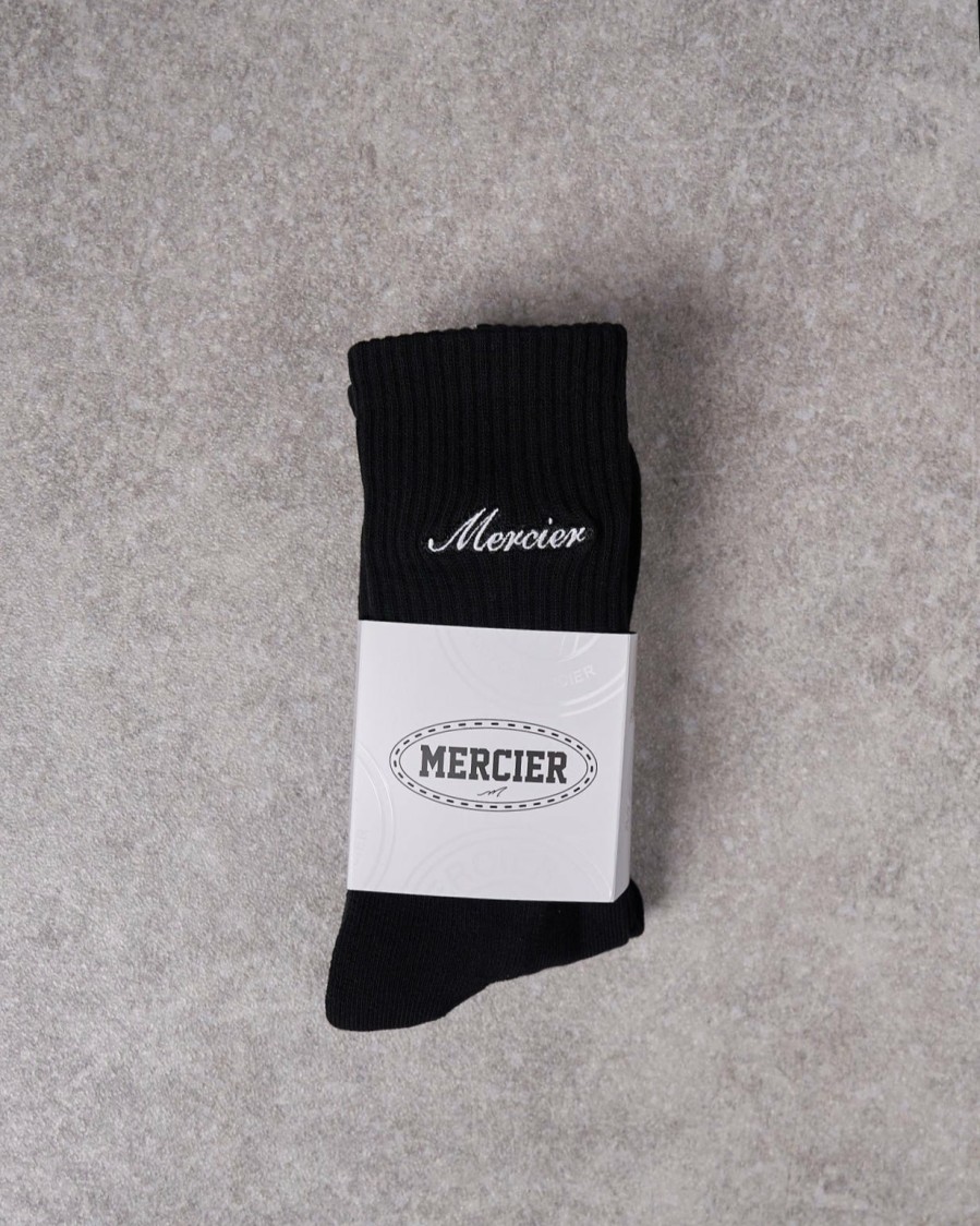 Menswear Mercier | Black Signature Mercier 2Pack Socks