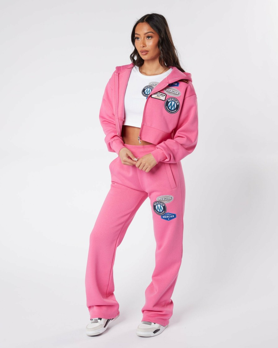 Womenswear Mercier | Womens Hot Pink Og Badge Cropped Zip Up