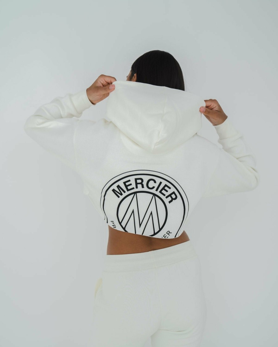 Womenswear Mercier | Womens Coconut Cropped Badge Hoodie