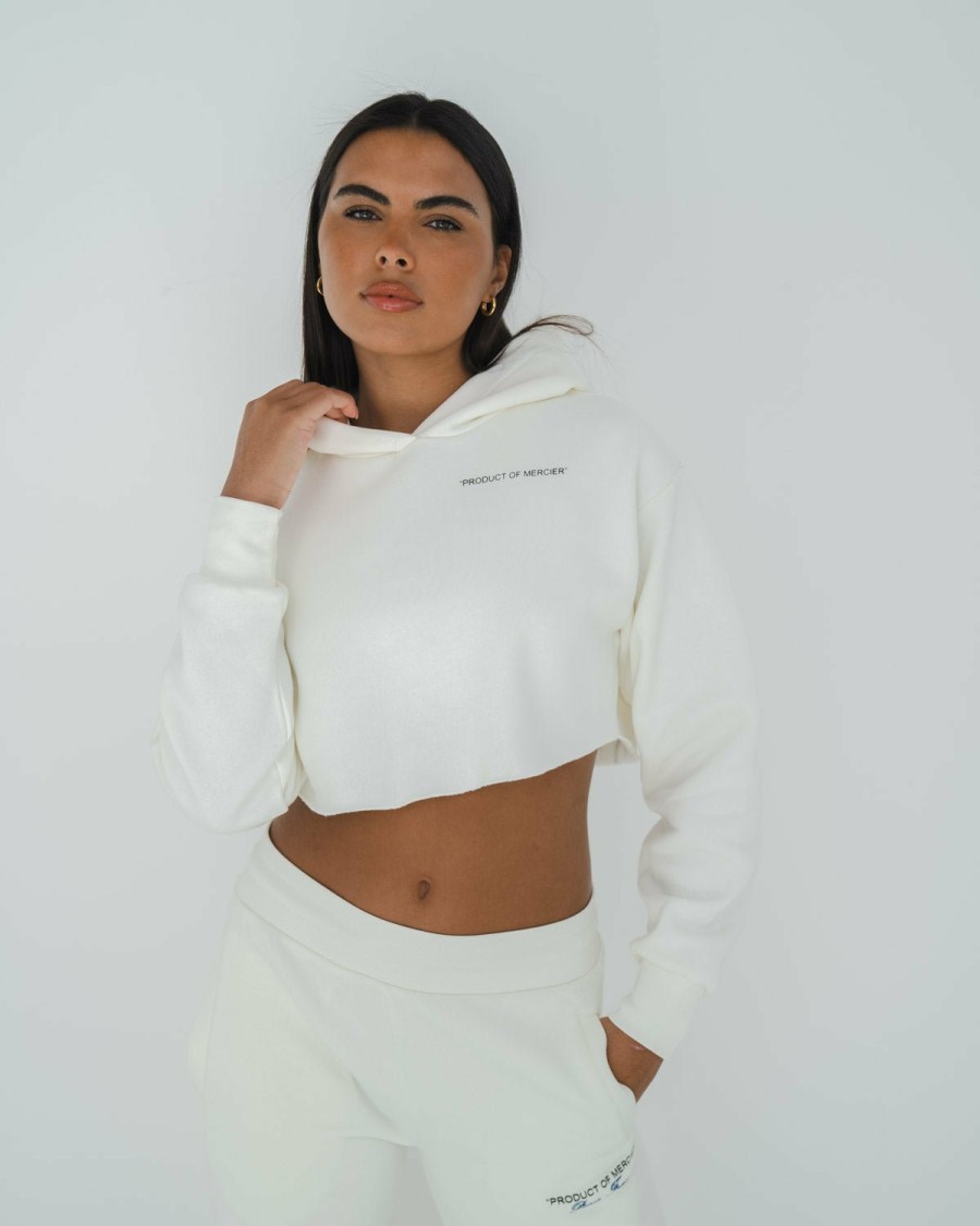 Womenswear Mercier | Womens Coconut Cropped Badge Hoodie