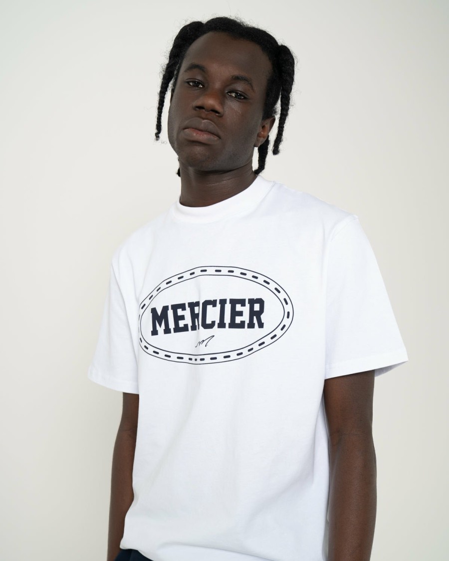 Menswear Mercier | White Navy Mercier Maison Tshirt