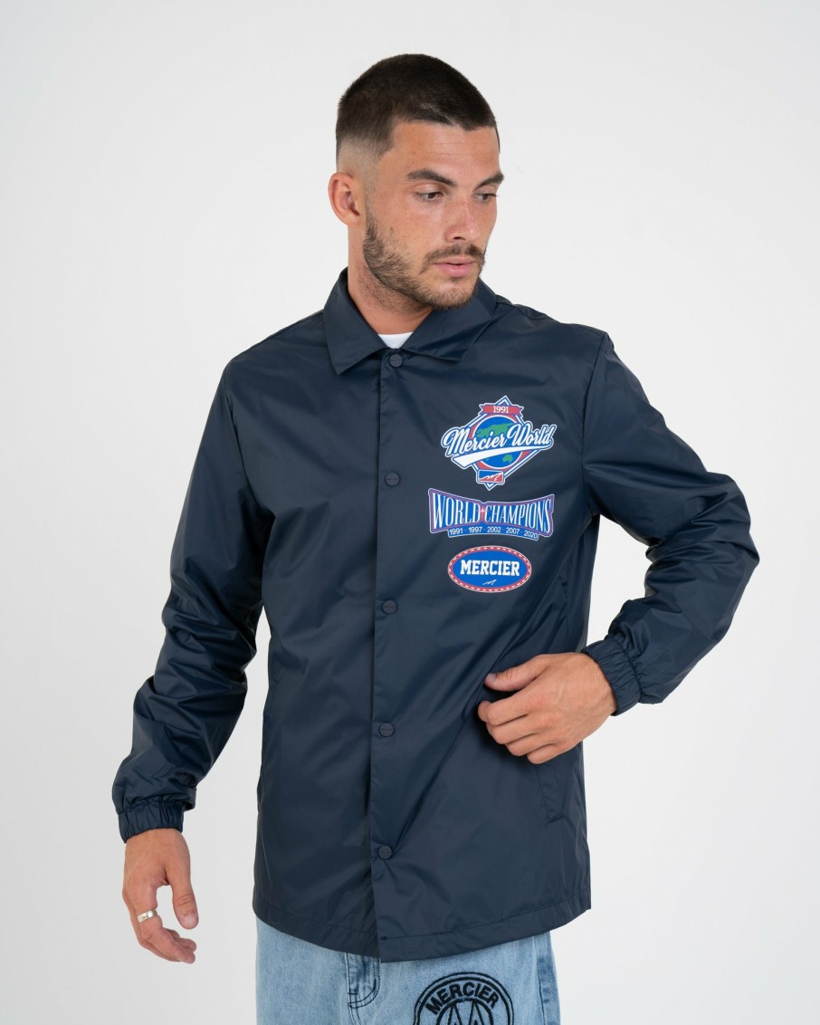 Menswear Mercier | Navy Mercier World Coach Jacket