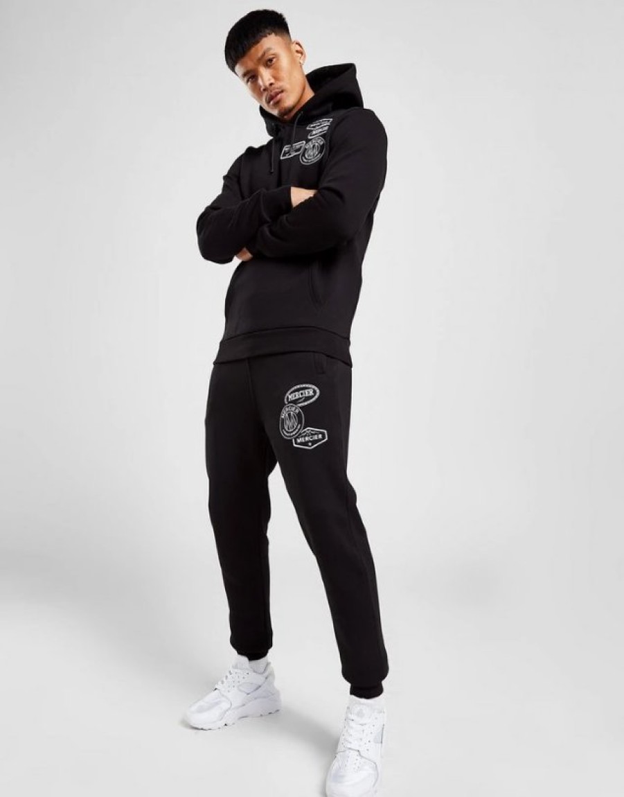 Menswear Mercier | Black Mono Badge Joggers