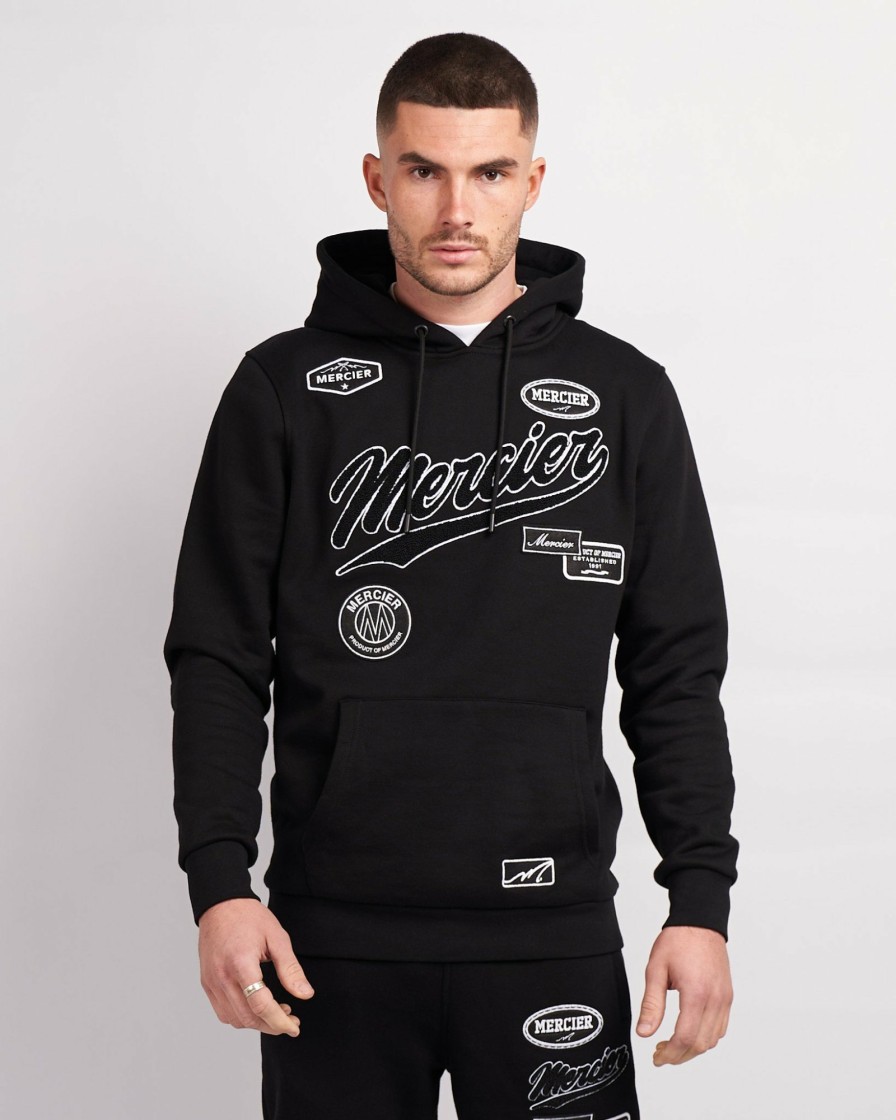 Menswear Mercier | Black White Teams Badge Hoodie