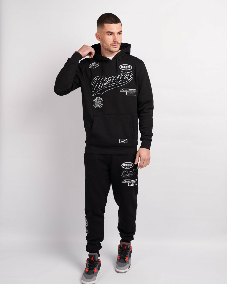 Menswear Mercier | Black White Teams Badge Hoodie