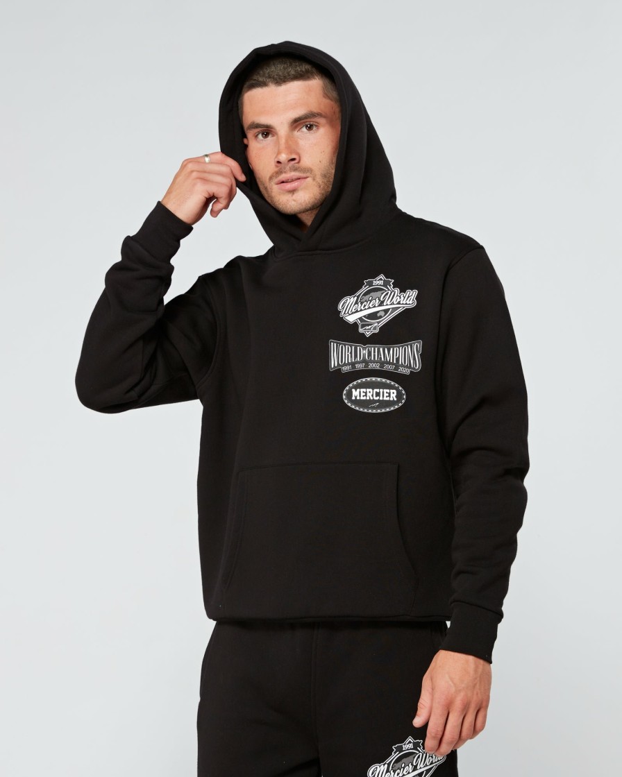 Menswear Mercier | Black Mercier World Hoodie