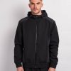 Menswear Mercier | Black Grey Utility Panelled Windbreaker