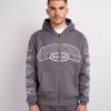 Menswear Mercier | Steel White Compton Zip Up Hoodie