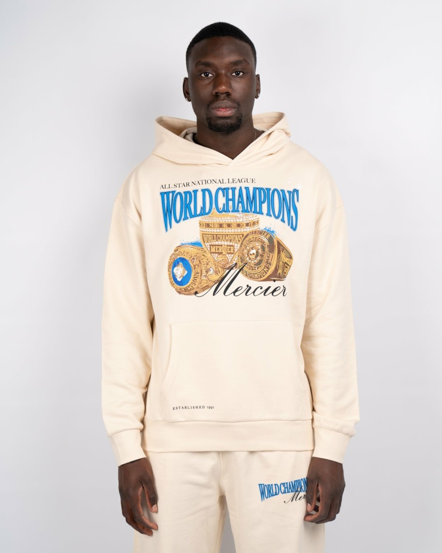 Menswear Mercier | Ecru Mercier Champions Ring Hoodie