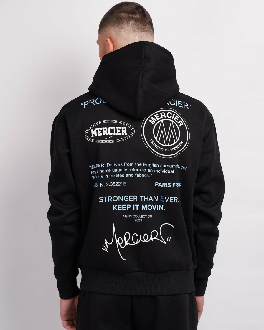 Menswear Mercier | Black Placid Blue Caruso Hoodie