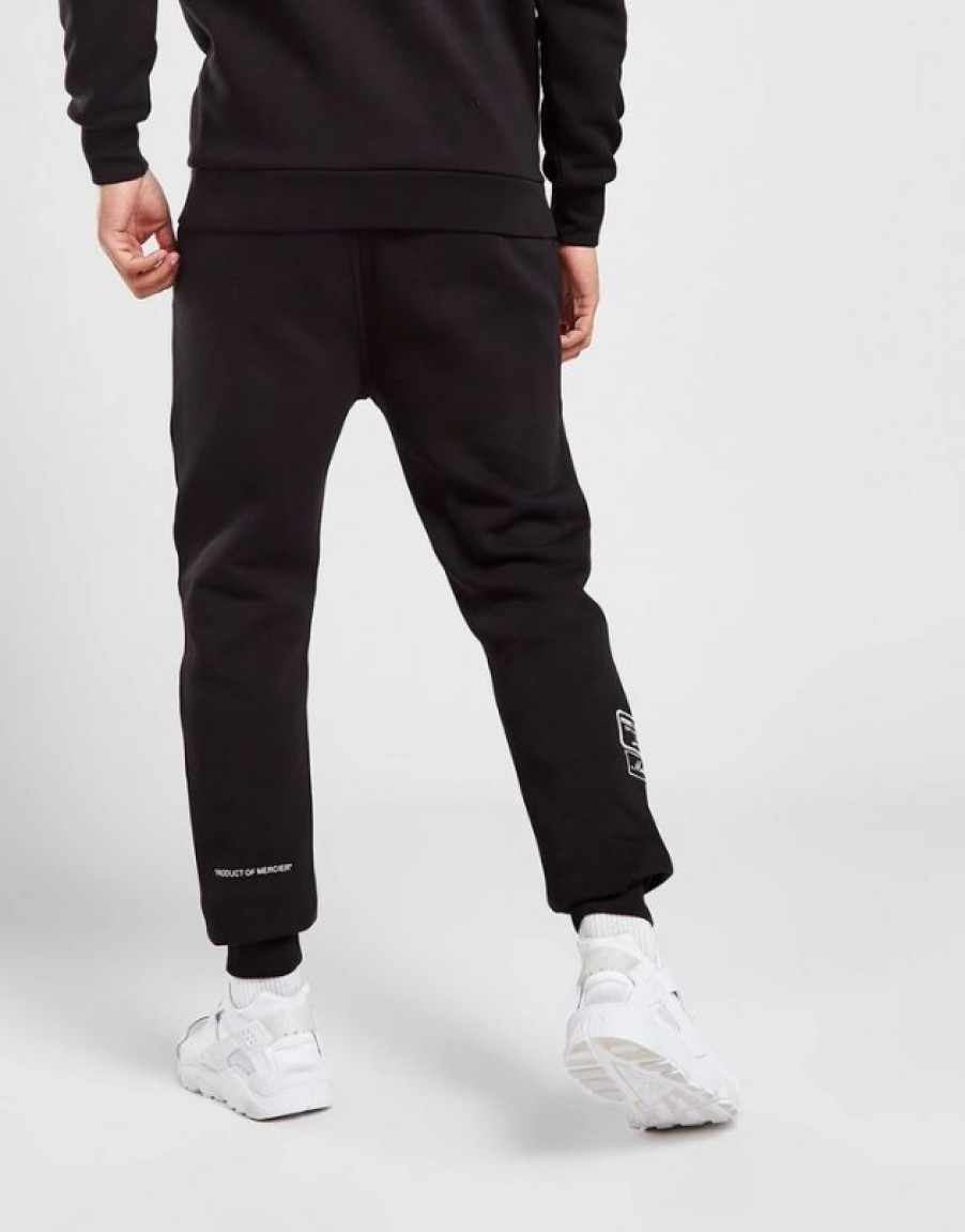 Menswear Mercier | Black Mono Badge Joggers