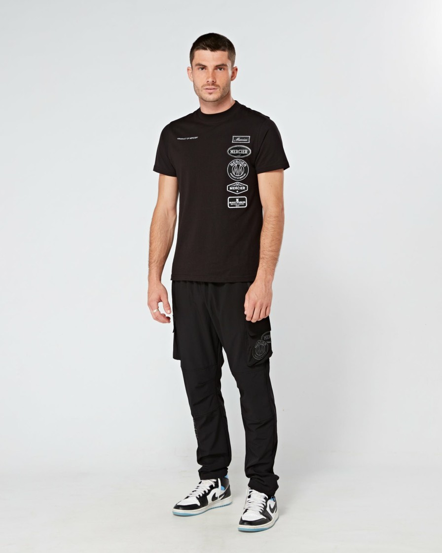 Menswear Mercier | Black Mono Hybrid Badge Tshirt