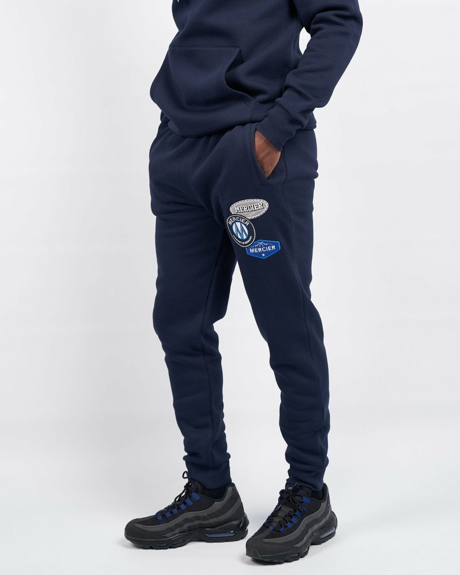 Menswear Mercier | Navy Mercier Og Badge Joggers