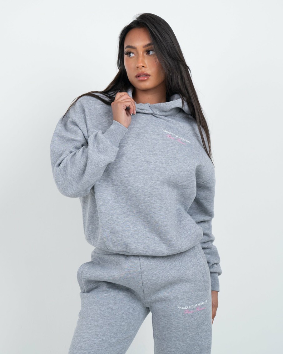 Womenswear Mercier | Womens Grey Marl Product Of Mercier Hoodie