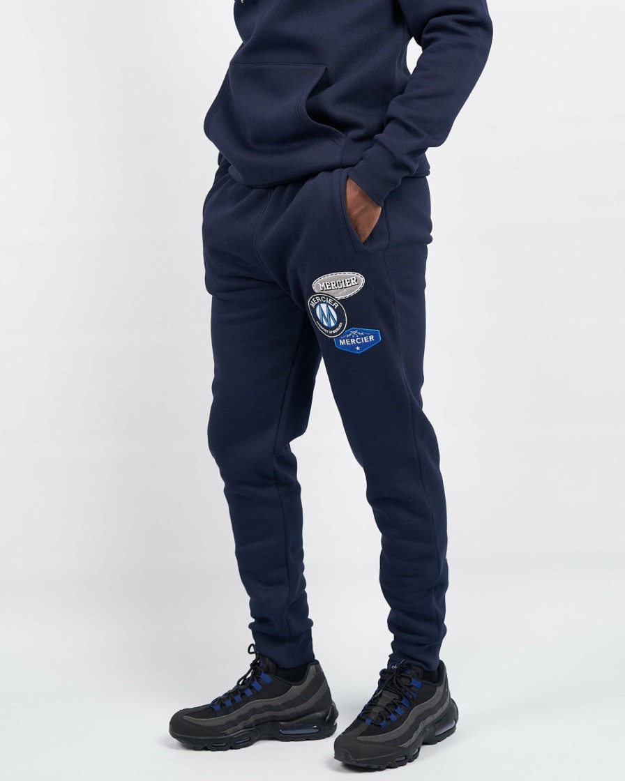 Menswear Mercier | Navy Mercier Og Badge Joggers