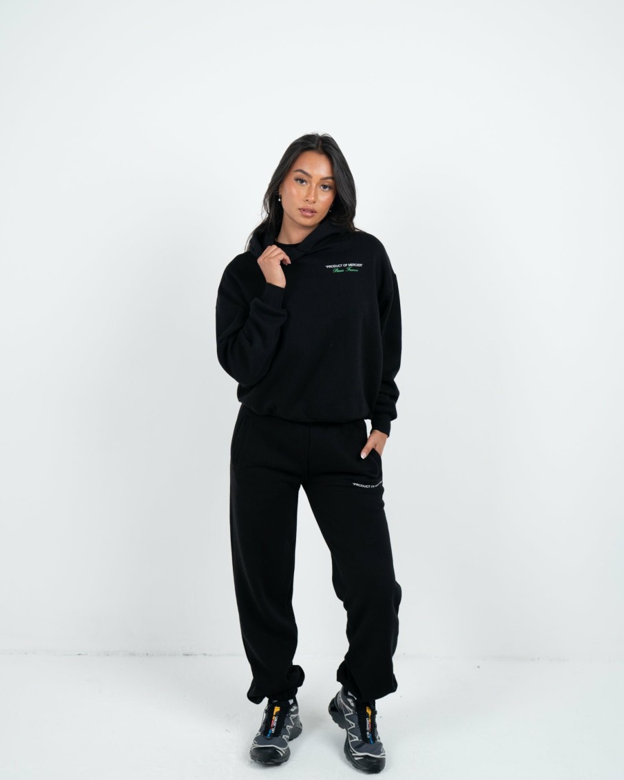 Womenswear Mercier | Womens Black Green Product Of Mercier Hoodie