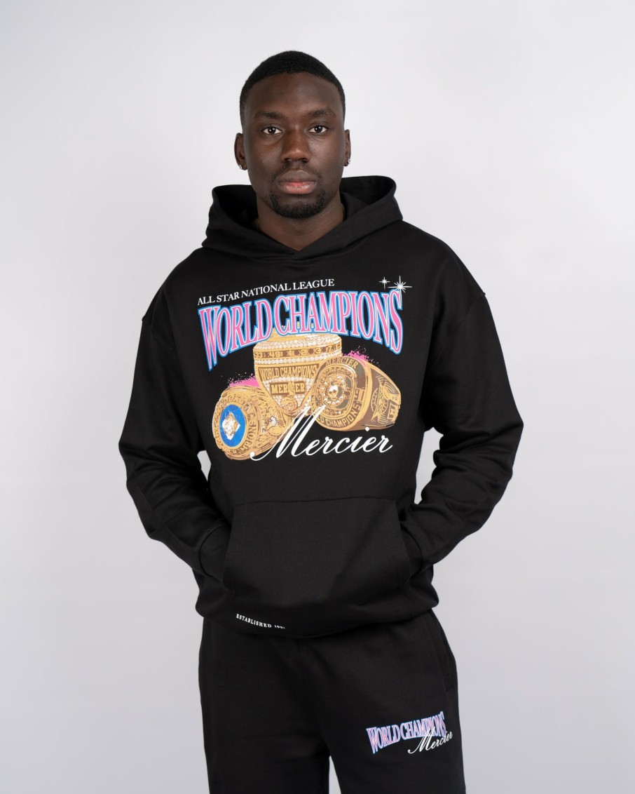 Menswear Mercier | Black Mercier Champions Ring Hoodie