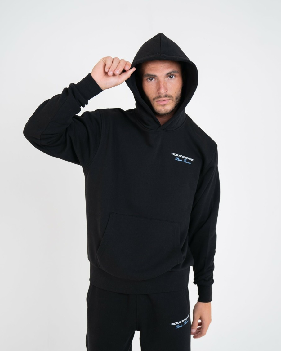 Menswear Mercier | Black Sky Blue Product Of Mercier Hoodie