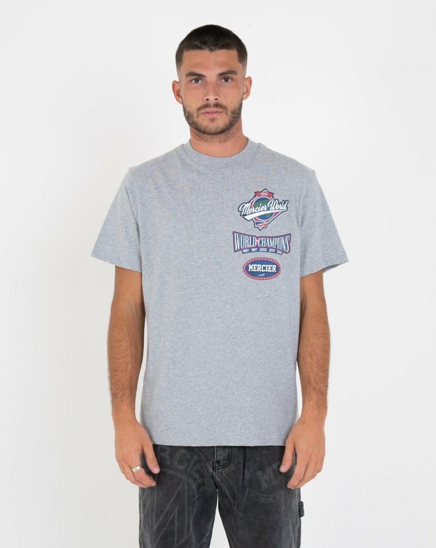 Menswear Mercier | Grey Marl Mercier World Tshirt